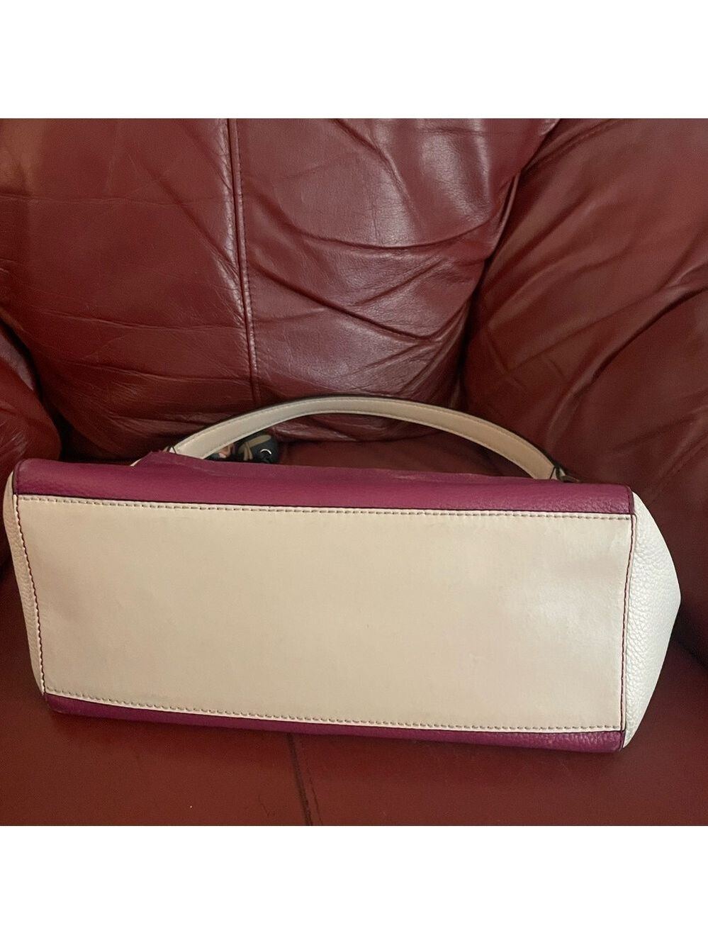 Kate Spade Two tone pebbled leather fold over crossbody bag - Picture 3 of 5